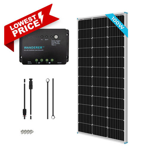Solar Panel Starter Kit - Renogy 100 Watt 12 Volt Solar Starter Kit Mono Solar Panels